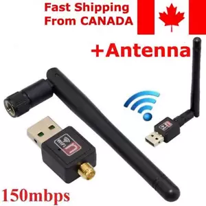 150 Mbps Wireless USB WiFi Network Adapter LAN Card w/Antenna 802.11N For PC - Picture 1 of 7