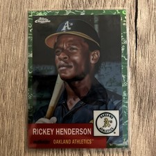 2022 Topps Chrome Platinum RICKEY HENDERSON Green TOILE REFRACTOR /99 #433