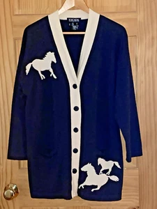 Cardigan donna Escada Margaretha Ley 12/42 cashmere V. lana seta bottoni cavalli - Foto 1 di 23