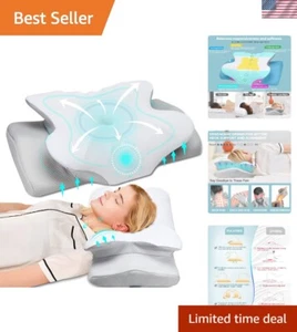 Queen Cervical Pillow for Neck Pain Relief - Ergonomic Contour Memory Foam - Picture 1 of 8