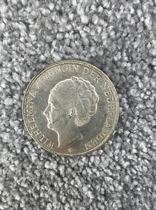 Netherlands Kingdom Queen Wilhelmina 2/21 Gulden Silver Coin 1939 - Picture 1 of 3