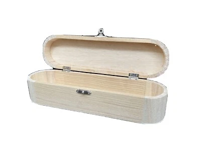 Small Wooden Pencil/ Art/ Trinket /Glasses Storage Box Arts & Craft Oval Shape - Image 1 of 4