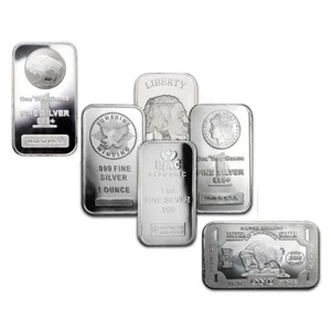 Secondary Market - 1 oz Silver Bar 999 Fine Silver - In Stock - Picture 1 of 1