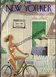 1955 New YorkerAugust 6 - Bicycle riding bikini on Bermuda - Rea Irvin - Picture 1 of 1