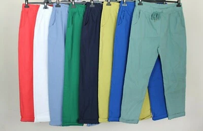 NEW LADIES WOMENS PLUS SIZE SOFT SMOOTH STRETCHY COMFY MAGIC TROUSERS PANTS - Image 1 of 3