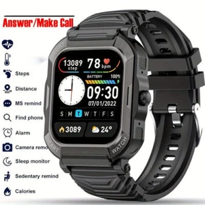 Military Smart Watch for Men Answer Make Calls Rugged Sports Fitness Tracker - Bild 1 von 13