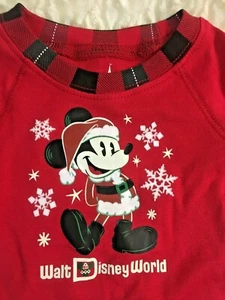 Walt Disney World Weihnachten Baby Pyjama Set Neu mit Etikett Mickey Mouse Gewicht 7-12 Pfund kariert - Bild 1 von 5