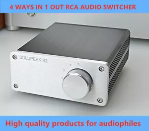 4 in 1 out Stereo RCA audio switch selector Input signal source switcher lossles - Picture 1 of 8