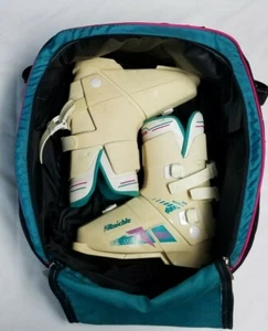 Raichle Mirage Women's Downhill Ski Boots Sz 8 and SportGraphics Boot Bag - Picture 1 of 10
