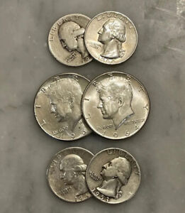 $2 Face 90% Silver 2 1964 Kennedy Half Dollar 4 Quarters - Choose How Many Lots!