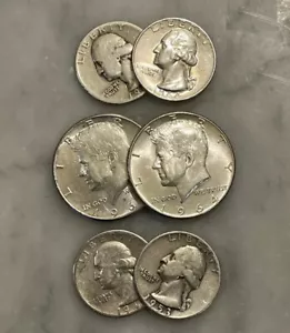 $2 Face 90% Silver 2 1964 Kennedy Half Dollar 4 Quarters - Choose How Many Lots! - Picture 1 of 6