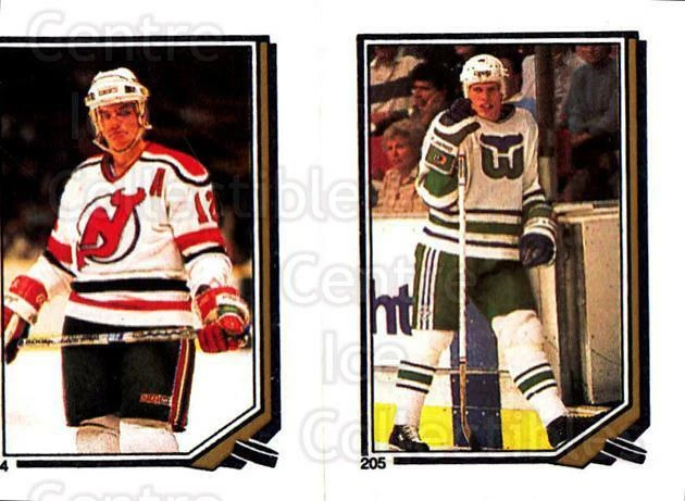 1987-88 O-Pee-Chee Stickers #064-205 Mark Johnson, Ulf Samuelsson - Image 1 of 1
