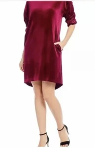 Neu mit Etikett Gibson Latimer rot Samt Etuikleid S Urlaub Weihnachten cranberry  - Bild 1 von 6