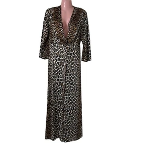 Vintage Vanity Fair Robe Women's Size 34 Leopard Animal Dressing Gown Deadstock - Picture 1 of 6