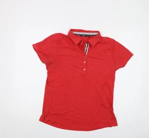 Rohan Womens Red Striped Polyester Basic Polo Size 12 Collared - Picture 1 of 10