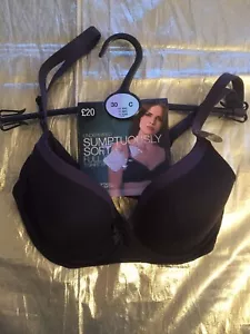M&S Underwired Sumptuously Soft Full Cup T-Shirt Bra Black Mix UK 30C - Picture 1 of 5
