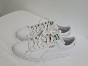 Zapatillas bajas PUMA Basket Classic XXI de cuero blanco retro con cordones para hombre 8 - Imagen 1 de 10