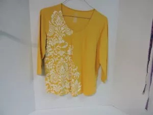 Pull-Over Blouse by St John's Bay Size XL With Floral Embellishment - Picture 1 of 9