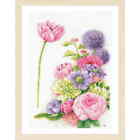 Lanarte Counted Cross Stitch Kit "Floral Cotton Candy Marjolein Bastin Aida", 32