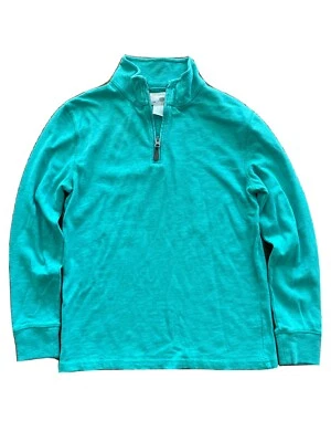 J.Crew Crewcuts Boy’s Size 14 Teal 1/4 Zip Pullover Cotton Sweater Slightly Used - Image 1 of 4