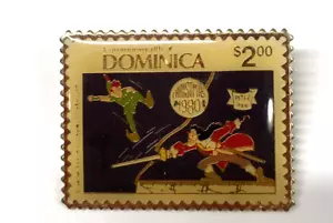 Disney Peter Pan Dominica Stamp Pin Vintage - Picture 1 of 2