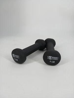 Set of 2 Series 8 Fitness Neoprene Dumbbell 1 Lb Pound Black - Image 1 of 4