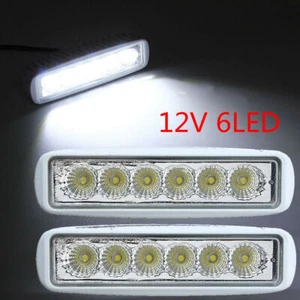 Set of 2 White Marine Spreader LED Deck/Mast Lights for boat Flood Light Bar - Foto 1 di 8