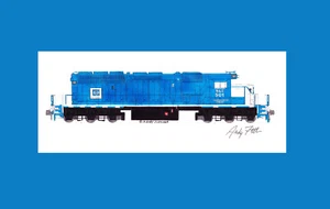 Escanaba & Lake Superior SD40-2 #501 11""x17"" estampado enmarañado firmado por Andy Fletcher - Imagen 1 de 1