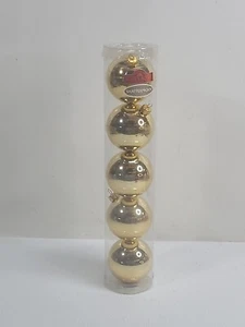 5 Shatterproof KURT S. ADLER 2½" Diameter Gold Ball Tree Ornaments #PL0102 - Picture 1 of 13