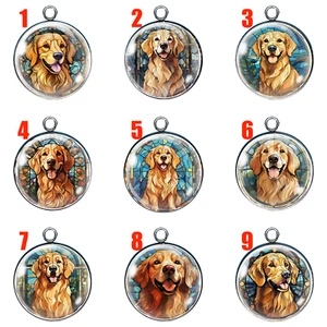 Charm Cabochon Vetro Golden Retriever – Un Commovente Omaggio al Migliore Uomo Fr - Foto 1 di 30