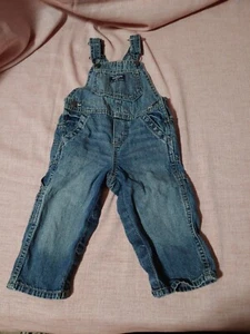 Oshkosh B'Gosh Denim Overall 12 Monate Washed Wear Look Junge Mädchen - Bild 1 von 10