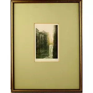 Framed BAC Studio Aquatint Riflessi Venezia Canal Campanile di San Marco Cadore - Picture 1 of 3