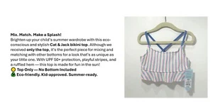 Girls Cat & Jack Seersucker Striped Midkini Bikini Swimsuit "S" 6/7 (Only Top) - Picture 1 of 7