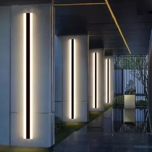 2/4x LED Wall Lights Long Strip Porch Lamp Outdoor Garden Yard Waterproof Modern - Picture 1 of 29