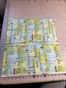 Cotton Quilt Fabric Winterscapes Seasons Greetings 4017 Collage 1/2 Yard Green - Picture 1 of 2