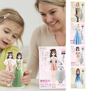 Magnetic Dress up Dolls Pretend and Play Travel Playset Toy Princess Dress up - Picture 1 of 16