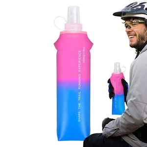 500ml Soft Flask Hydration Flask Trail Running Water Bottle Blue pink - Picture 1 of 12