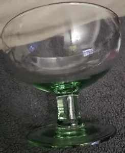 Vintage Green Glass Pedestal Footed Bowl Wedding DecorPlant Trifle Cocktail Bar - Picture 1 of 15