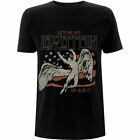 LED ZEPPELIN - Official Unisex T- Shirt - US 1975 Tour Flag - Black Cotton