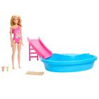 `Barbie - Doll And Pool Playset, Blonde With Pool, Slide, Towel And... Toy Neuf