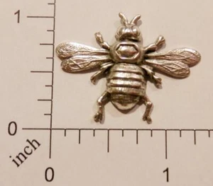 34294 Matte Silver Oxidized Md Victorian Bee Brass Jewelry Finding - Picture 1 of 1