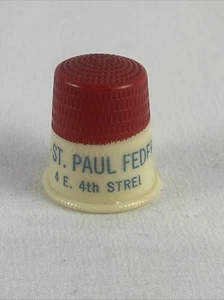 San Paolo Federale Risparmio E Prestito MN Vintage Ditale Plastica Rosso Bianco - Foto 1 di 5