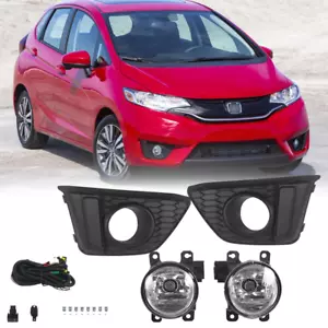 Fit 2014 2015 2016 2017 Honda Jazz Fog Lights Front Bumper Lamps W/Wiring - Picture 1 of 10