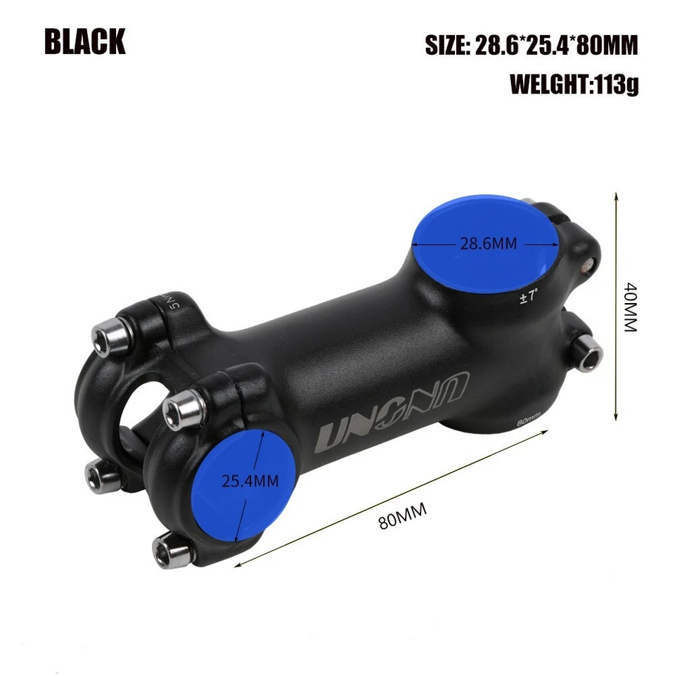 UNO Bicycle Stem ±7° Folding Bicycle Ultralight 80MM Aluminum Stems 25.4mm - Image 1 of 1
