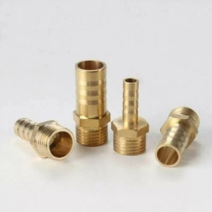 1/2" Brass Pipe Fitting Hose Barb Tail BSP Male Connector Joint Coupler Metric - Picture 1 of 12