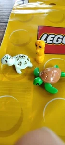 Lego 3x Meerestiere grün Schildkröte Seepferd Tiere Minifigur Friends Turtle - Bild 1 von 5