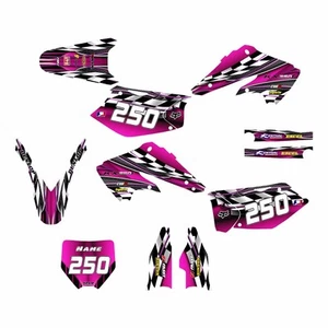 2004 2005 KX 250F GRAPHICS KAWASAKI KXF250 STICKER KIT #2500 HOT PINK - Picture 1 of 3