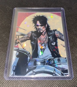 Tommy Lee Motley Crue Custom Holofoil Refractor Prizm Trading Card - Picture 1 of 4