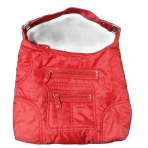 Unbranded red puffer shoulder bag hobo purse quilted Sporty Streetwear Y2K - Picture 1 of 7