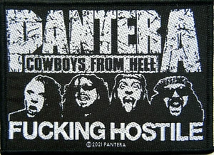 PANTERA PATCH AUFNÄHER # 38 FUCKING HOSTILE 10x7cm FLICKEN ABZEICHEN - Picture 1 of 1
